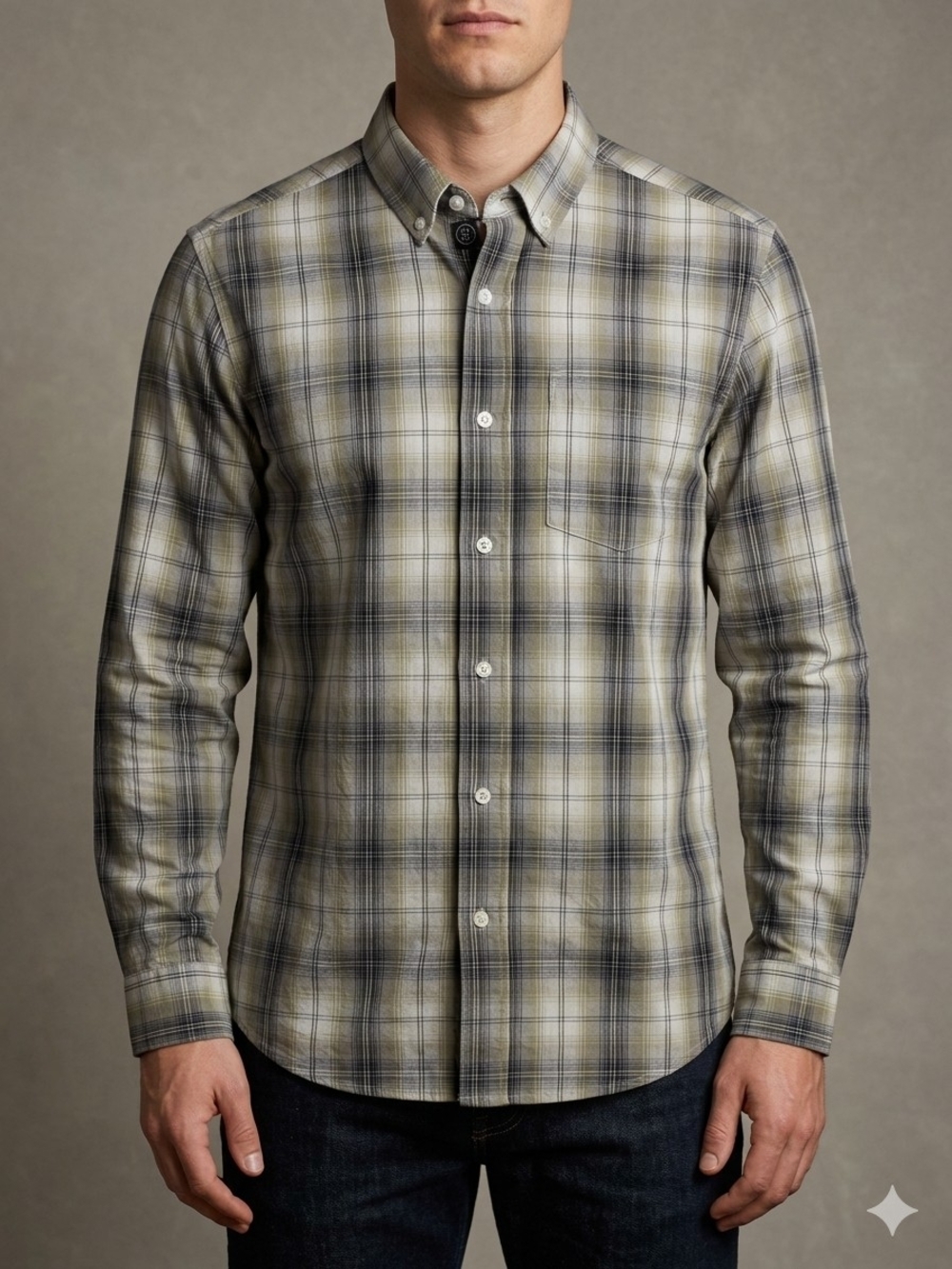 Plaid Button-Down Shirt George Men's Size S (34-36)